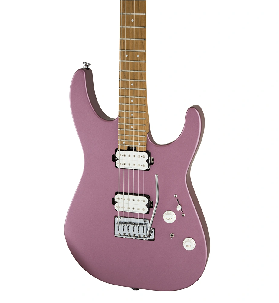 Charvel Pro-Mod DK24 HH 2PT Karamelize Akçaağaç Klavye Satin Burgundy Mist Elektro Gitar - Görsel 4