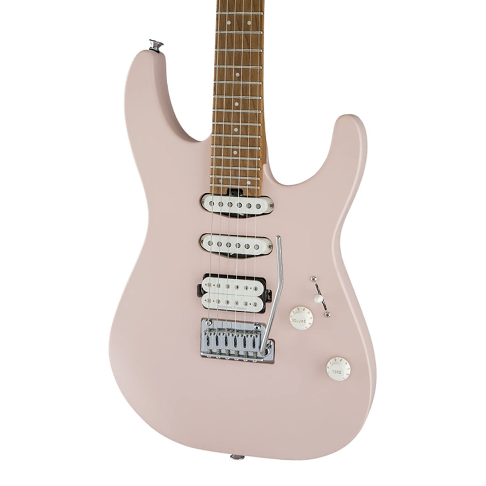 Charvel Pro-Mod DK24 HSS 2PT Karamelize Akçaağaç Klavye Satin Shell Pink Elektro Gitar