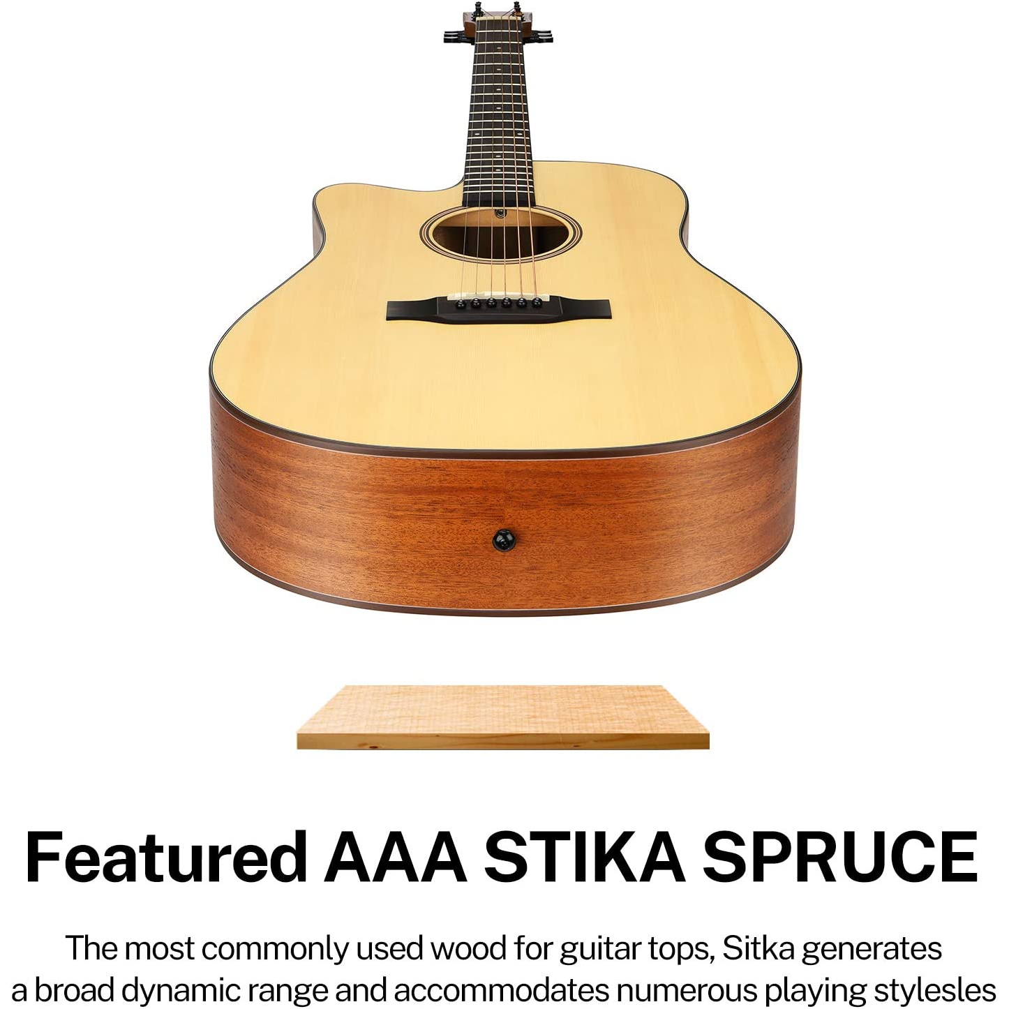 Donner DAG-1CL Solak Akustik Gitar Paketi (Natural) - Görsel 4