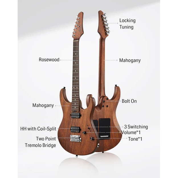 Donner DST-700 Elektro Gitar (Natural) - Görsel 7