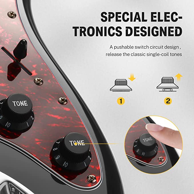 Donner Designer Series DST-200P Elektro Gitar (Siyah) - Görsel 3