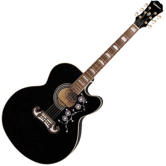 Epiphone EJ-200 CE Gold Elektro Akustik Gitar (Siyah) - Görsel 5