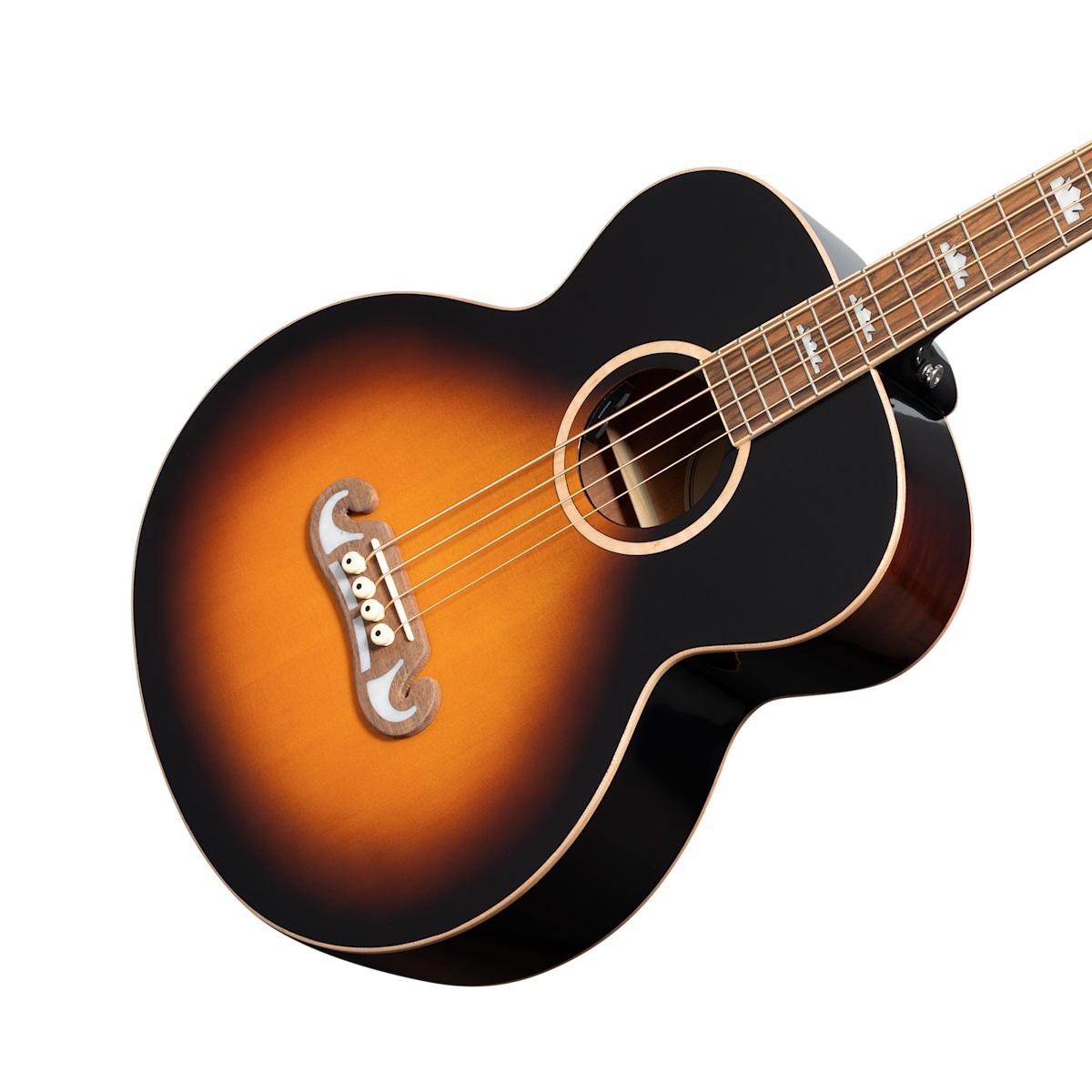 Epiphone El Capitan J-200 Studio Elektro Akustik Bas Gitar (Aged Vintage Sunburst) - Görsel 2