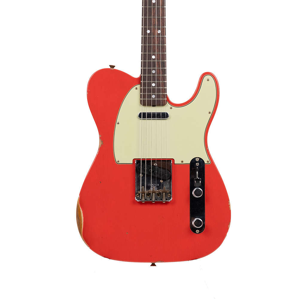 FENDER Custom Shop 1964 Telecaster Relic Aged Fiesta Red Elektro Gitar - Görsel 8