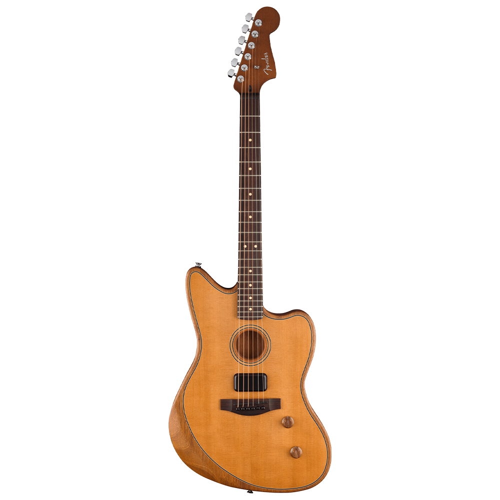 Fender Acoustasonic Standard Jazzmaster Gülağacı Klavye Aged Natural Elektro Akustik Gitar - Görsel 2