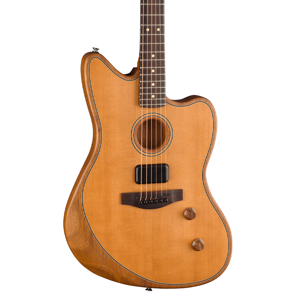 Fender Acoustasonic Standard Jazzmaster Gülağacı Klavye Aged Natural Elektro Akustik Gitar - Görsel 4