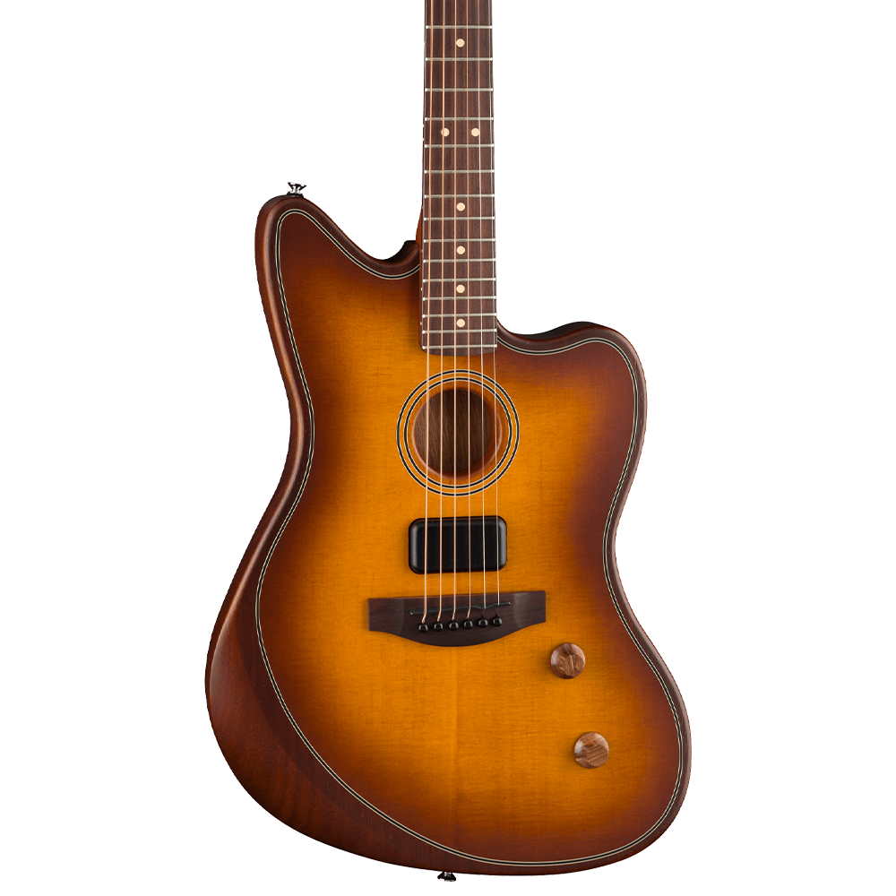 Fender Acoustasonic Standard Jazzmaster Gülağacı Klavye Honey Burst Elektro Akustik Gitar - Görsel 5