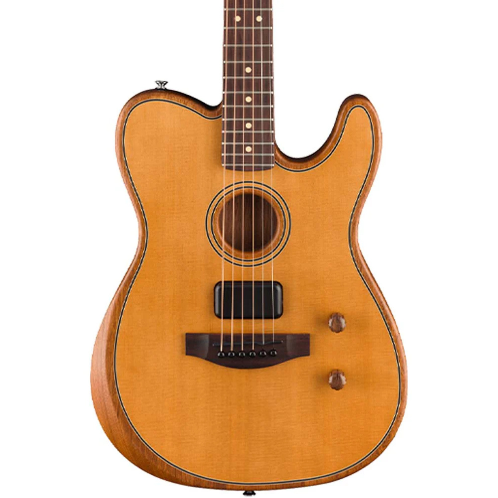 Fender Acoustasonic Standard Telecaster Gülağacı Klavye Aged Natural Elektro Akustik Gitar - Görsel 5