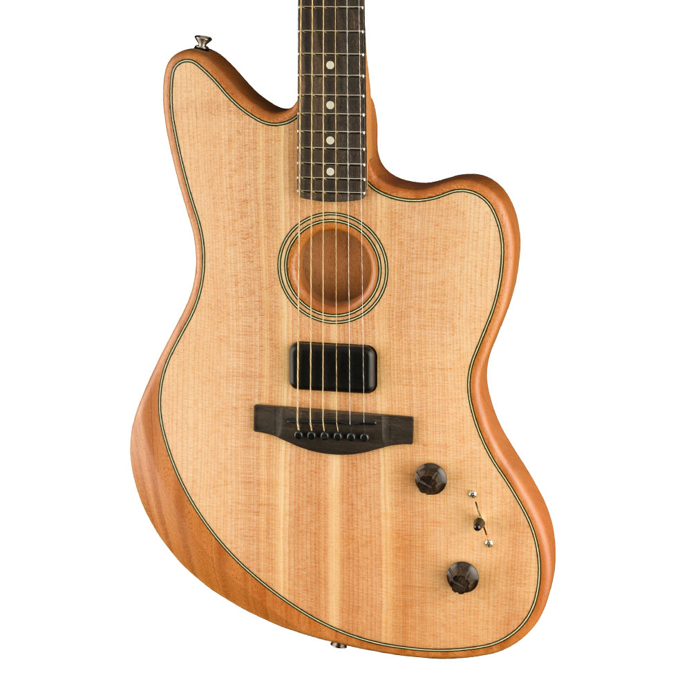 Fender American Acoustasonic Jazzmaster Abanoz Klavye Natural Elektro Akustik Gitar