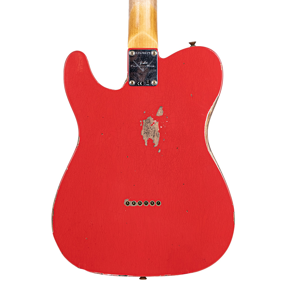 Fender Custom Shop 1963 Telecaster Relic Fiesta Red Elektro Gitar - Görsel 14