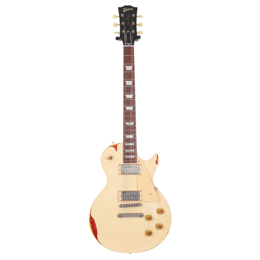 Gibson Custom Shop 2017 Les Paul Elektro Gitar (Classic White over Cherry Sunburst)
