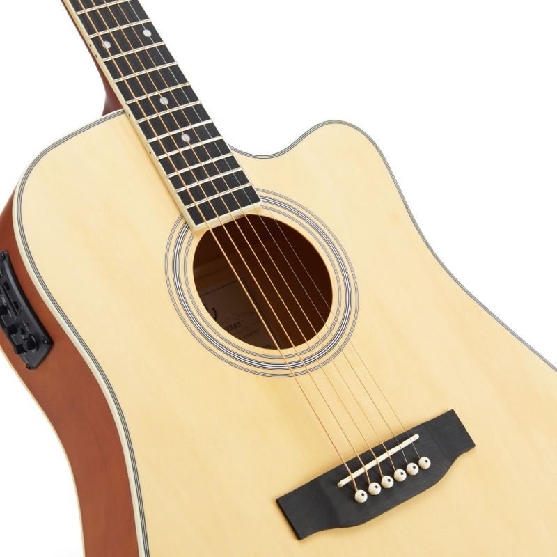 SX SD104CE Elektro Akustik Gitar (Natural) - Görsel 3