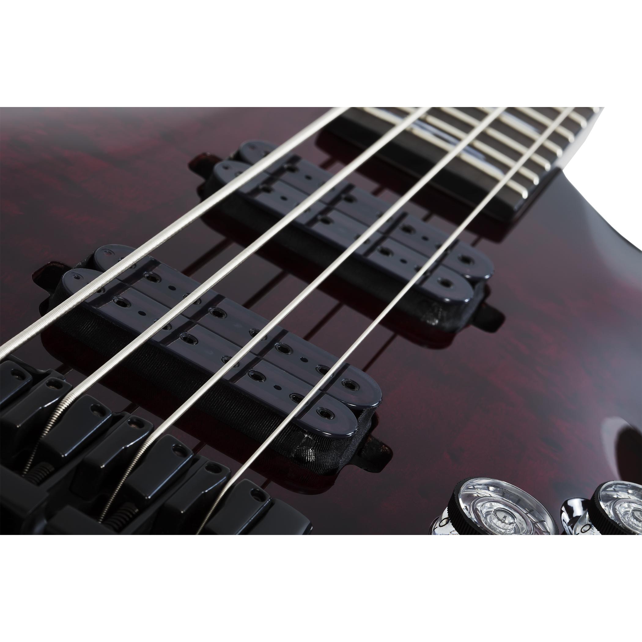 Schecter Omen Elite-4 Bas Gitar (Black Cherry Burst) - Görsel 3