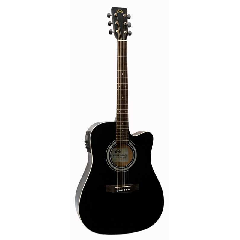 Sx SD1-CE-BK Cutaway Elektro Akustik Gitar (Black)